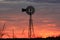 Kansas Orange Sky Windmill silhouette