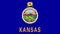 Kansas State Flag with Light Rays Animation