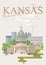 Kansas is a US state. Topeka. Sunflower state. Midway USA