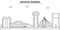 Kansas, Wichita architecture line skyline illustration. Linear vector cityscape with famous landmarks, city sights