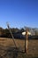 Kansas Windstorm damage with broken powerline poles in Hutchinson Kansas USA.