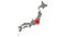 Kanto region blinking red highlighted in map of Japan