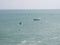 Kanyakumari, Tamil Nadu, India - October 7, 2008 Boats at southernmost Coromandel Coast, where two seas and an ocean meet