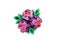 Kanzashi. Pink purple artificial flower isolated on white backgr