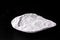 Kaolin on isolated black background, is an inorganic mineral, chemically inert