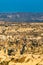 Kapadokya, Turkey November 2020. magical landscape of fairy chimneys in Cappadocia central Turkey