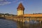 Kapellbrucke Chapel covered Bridge and Water Tower in Luzern, Sw