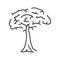 kapok tree jungle amazon line icon vector illustration