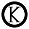 Kappa greek symbol capital letter uppercase font icon in circle round black color vector illustration flat style image