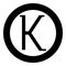 Kappa greek symbol small letter lowercase font icon in circle round black color vector illustration flat style image