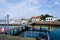Kappeln, Germany - September 07, 2021: SchleimÃ¼nde is the location of a lighthouse and a small emergency port for pleasure craft