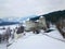 Kaprun Castle in winter Austria Aerial view