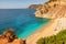 Kaputas beach near Kas town in Antalya region, Turkey with clear turquoise water and sandy beach