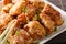 Karaage - Japanese style fried chicken macro. Horizontal