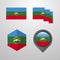 Karachay Chekessia flag design set vector