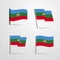 Karachay Chekessia waving Flag set design vector