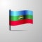 Karachay Chekessia waving Shiny Flag design vector