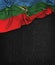 Karachay-Cherkessia Flag Vintage on a Grunge Black Chalkboard Wi