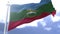 Karachay Cherkessia flag waving against the sky