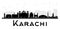 Karachi City skyline black and white silhouette.