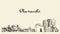 Karachi skyline, Pakistan vector city drawn sketch