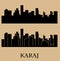 Karaj, Iran city silhouette