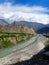 Karakoram Highway Mountain Range and Hunza River in Summer