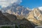 Karakorum highway toward to Passu cathedral peak, Hunza, Pakistan