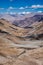 Karakorum Range and road in valley, Ladakh, India