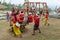 KARANGASEM/BALI-OCTOBER 28 2019: An atmosphere of fun and excitement in one of the children`s playgrounds in the bali Karangasem