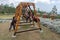 KARANGASEM/BALI-OCTOBER 28 2019: An atmosphere of fun and excitement in one of the children`s playgrounds in the bali Karangasem