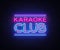 Karaoke Club neon sign vector. Karaoke design template neon sign, light banner, neon signboard, nightly bright