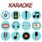 Karaoke flat icon set