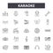 Karaoke line icons, signs, vector set, outline illustration concept