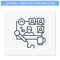 Karaoke meetup line icon. Editable illustration