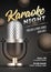 Karaoke night template or flyer design with realistic microphone.