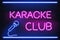 Karaoke nightclub neon light signboard vector