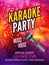 Karaoke party invitation poster design template. Karaoke night flyer design. Music voice concert