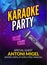 Karaoke party invitation poster design template. Karaoke night flyer design. Music voice concert