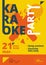 Karaoke party poster or flyer template in A4 size. Song contest pre-made layout. Music night club event banner or promotional mate