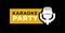 Karaoke party promotional emblem with microphone isolated illustration