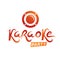 Karaoke party vector inscription, leisure and relaxation lifestyle emblem.