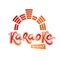 Karaoke party vector writing composed with mute symbol, leisure