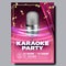 Karaoke Poster Vector. Dance Event. Karaoke Vintage Studio. Musical Record. Old Bar. Star Show. Modern Sound. Creative