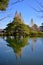 Karasaki pine trees with winter protection in Kenrokuen Garden in Japan