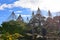 Karasaki pine trees with winter protection in Kenrokuen Garden in Japan