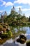 Karasaki pine trees with winter protection in Kenrokuen Garden in Japan