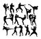 Karate Activity Silhouettes