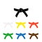 Karate belt glyph icon. Clipart image