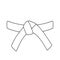 Karate belt outline icon.